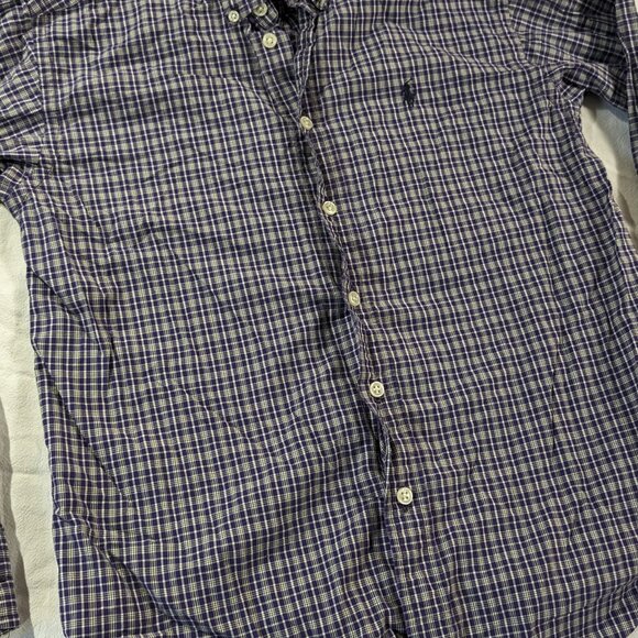 RALPH LAUREN BUTTON UP FRONT KID'S SZ MEDIUM 12/14 PURPLE LONG SLEEVE SHIRT BOYS - Picture 3 of 16